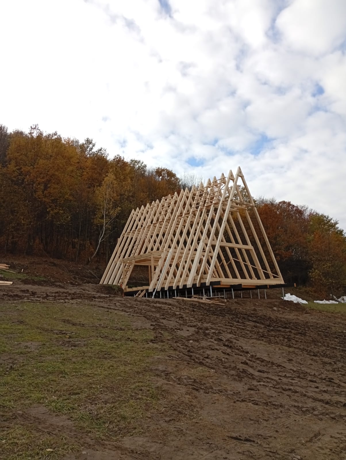 Výroba a montáž A-frame domu