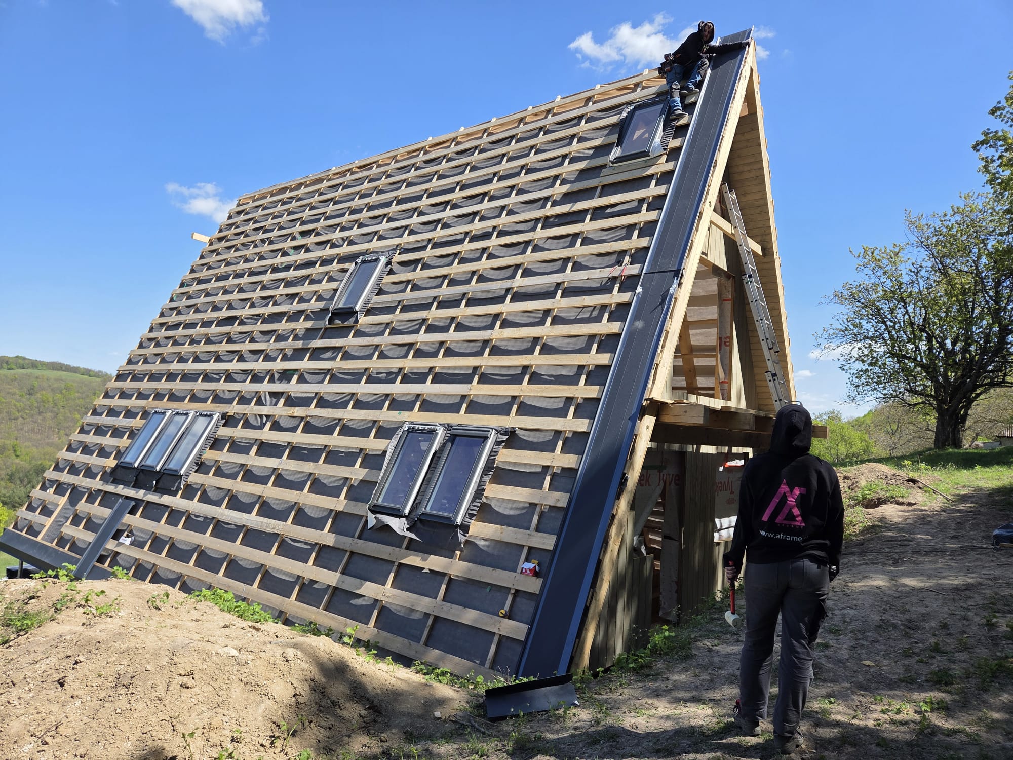Strešná krytina A-frame domu